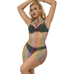Subblime - 952433 Robe Résille Sans Manches Col Montant Arc-En-Ciel Taille Unique
